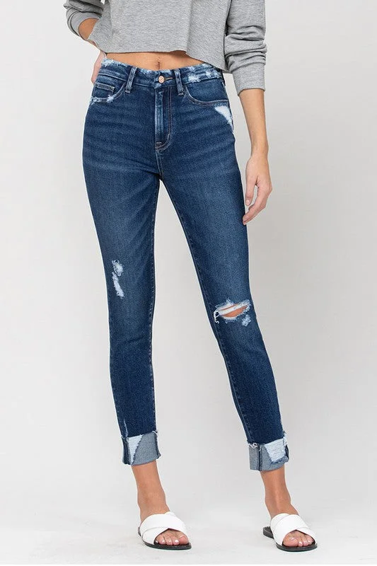 High Rise Distressed Clean Cut Skinny Jeans *Online Only*