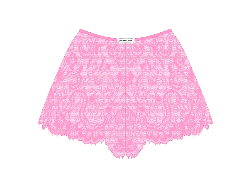 Cupid Pink Minimal Lace Shorts