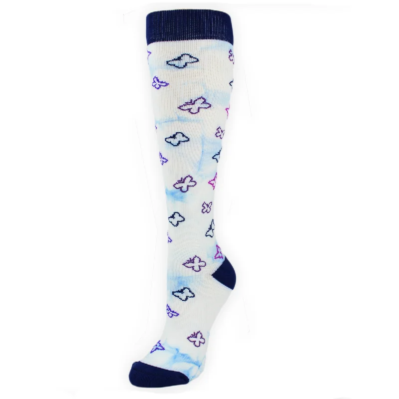 Women's Tie Dye Butterflies Compression Socks 92105