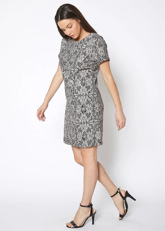 Women's Flower Embossed Shift Dress