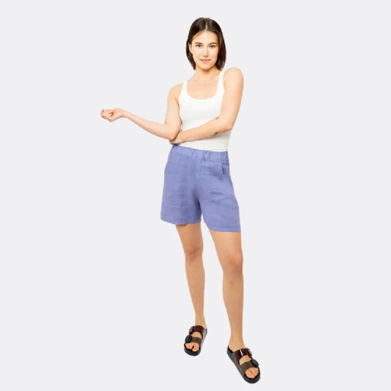 Loose Linen Shorts (Lilac)