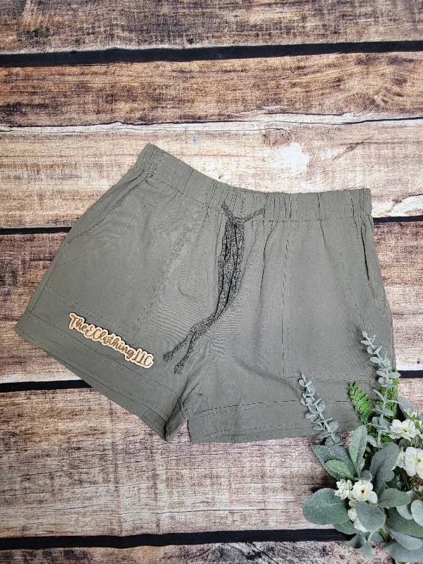 Drawstring Shorts - Olive