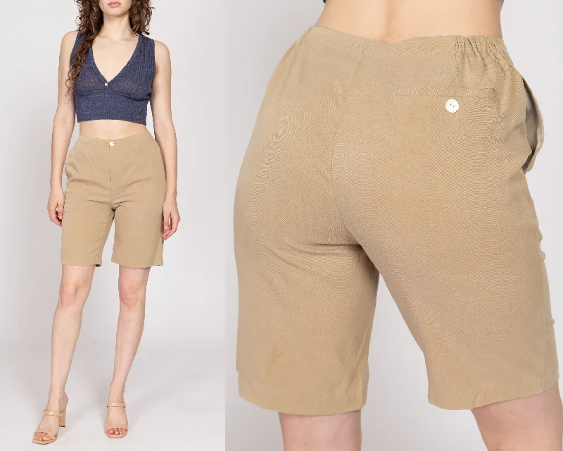 Sm-Med 90s Khaki Silk Blend Shorts