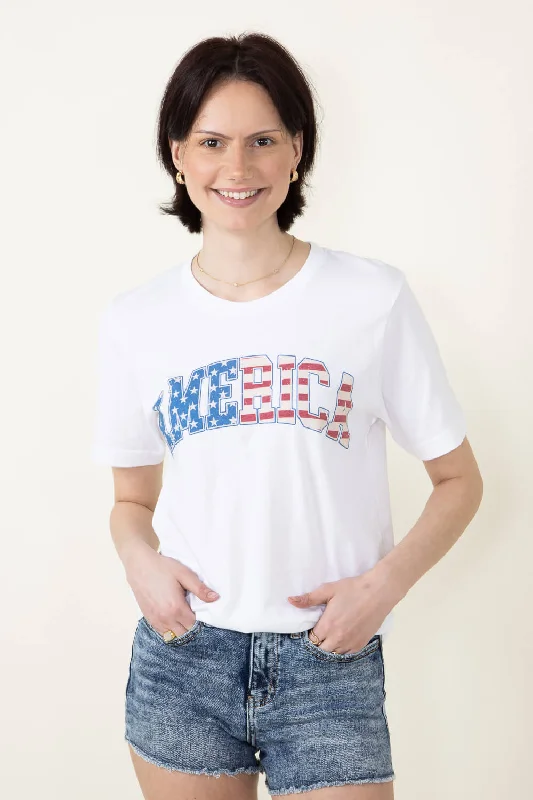 America Graphic T-Shirt for Women in White | 10799X-TS-WHITE