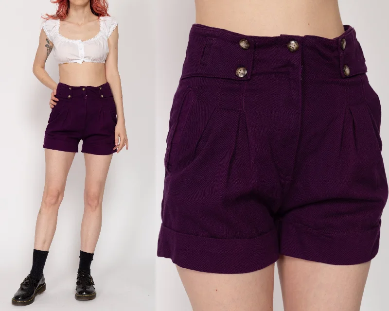 Petite XS 90s Plum Purple High Waisted Shorts