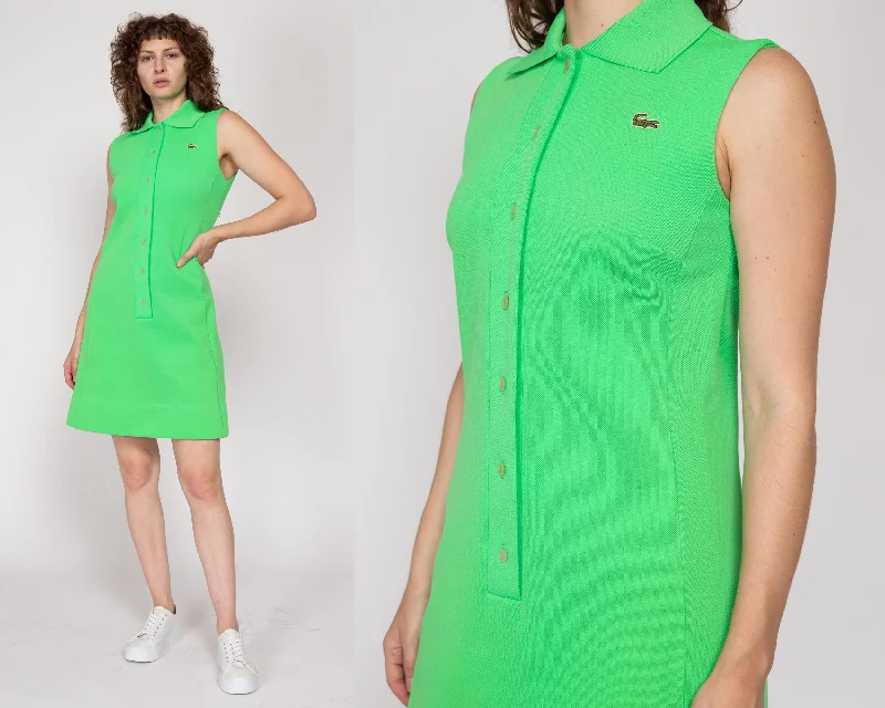 Small 70s Chemise Lacoste Neon Green Mini Dress