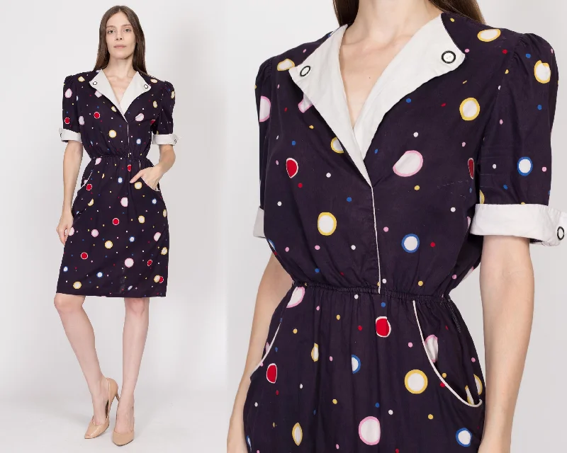 Medium 80s Does 40s Atomic Polka Dot Print Mini Dress